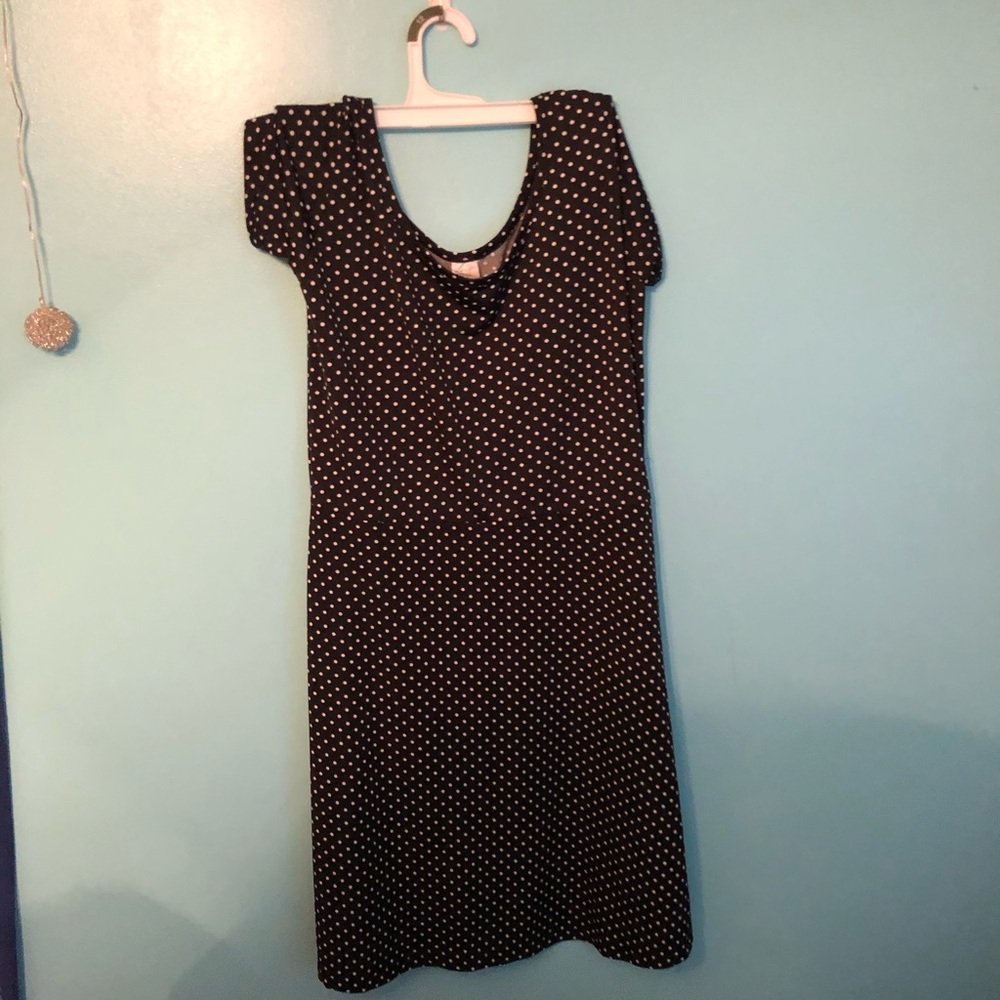 Short sleeve polka dot dress